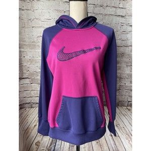 Nike Womens Hoodie Pullover Dri-Fit Purple Pink Size L